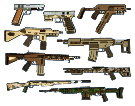 Several guns outlined for indie zombie game