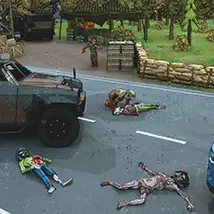 Zombies roaming the streets after the apocalypse.